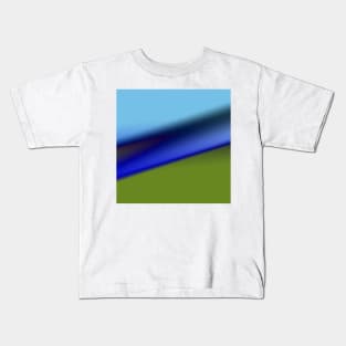 GREEN ORANGE BROWN BLUE TEXTURE ART Kids T-Shirt